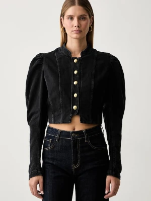 Twinset krótka kurtka damska jeansowa czarny