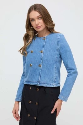 Twinset kurtka jeansowa damska kolor niebieski przejściowa