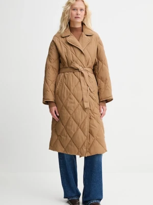 Twinset kurtka kolor brązowy zimowa oversize 252LI2CBB