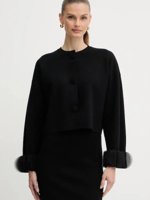 Twinset kurtka kolor czarny przejściowa 252AP3010