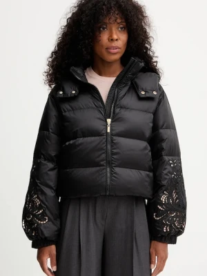 Twinset kurtka puchowa kolor czarny zimowa 252TP2431