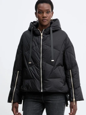 Twinset kurtka puchowa kolor czarny zimowa oversize 252TT2060