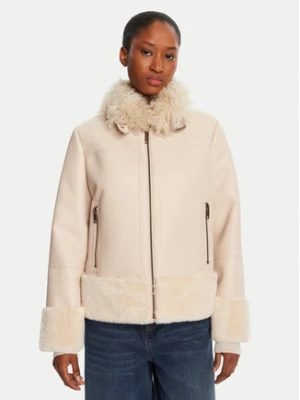 TWINSET Kurtka z imitacji skóry 252TP2410 Beżowy Regular Fit