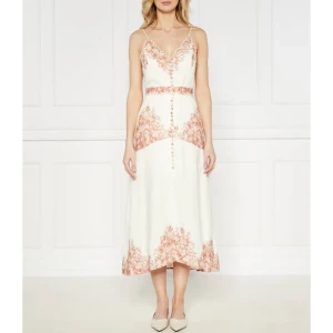 TWINSET Lniana sukienka z paskiem