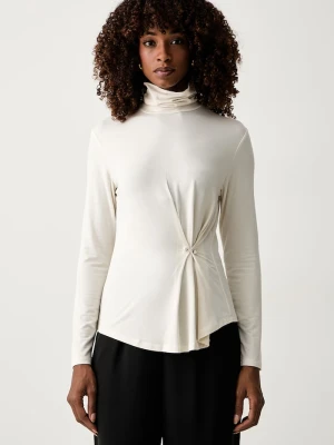 Twinset longsleeve damski z lyocellem beżowy