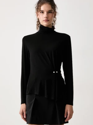 Twinset longsleeve damski z lyocellem czarny