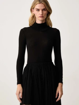 Twinset longsleeve damski z wiskozą czarny