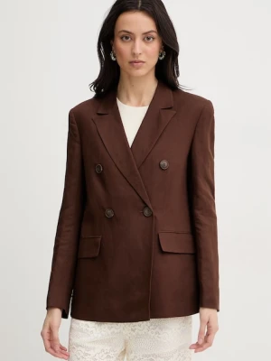 Twinset marynarka jednorzędowa damska lniana