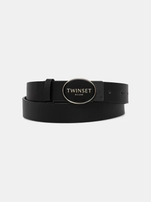 Twinset pasek damski z imitacji skóry czarny
