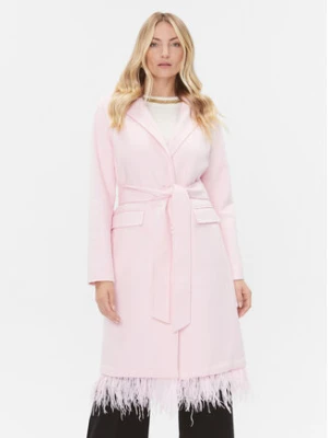 TWINSET Płaszcz wełniany 232TP2010 Różowy Regular Fit
