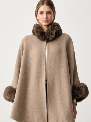 Twinset poncho damskie beżowy