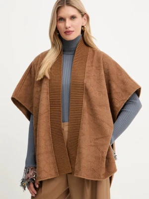 Twinset poncho kolor brązowy lekkie 252TO5420