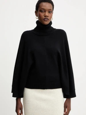 Twinset poncho kolor czarny ciepłe 252LI3NFF