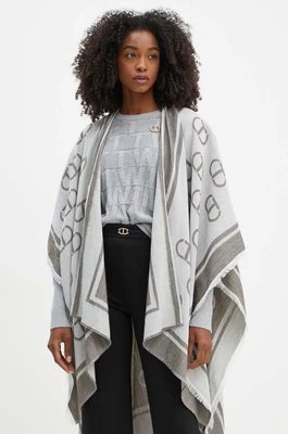 Twinset poncho z domieszką wełny kolor szary lekkie 242TA4710