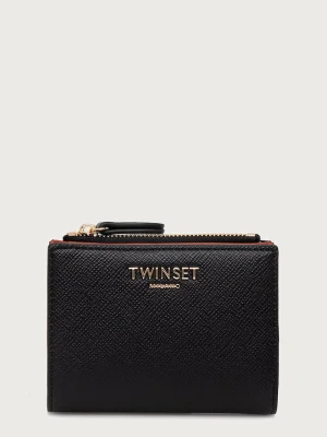Twinset portfel damski z imitacji skóry czarny