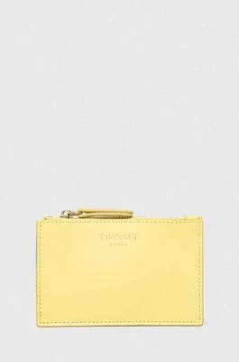Twinset portfel skórzany damski kolor żółty