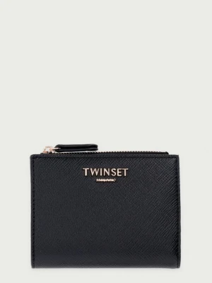 Twinset portfel z imitacji skóry czarny
