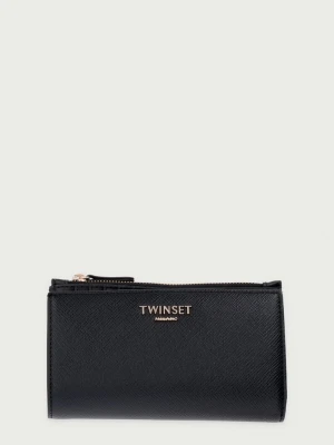 Twinset portfel z imitacji skóry czarny