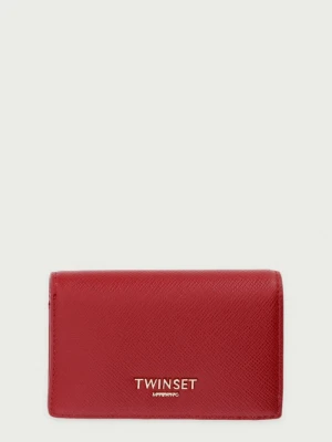Twinset portfel z imitacji skóry czerwony