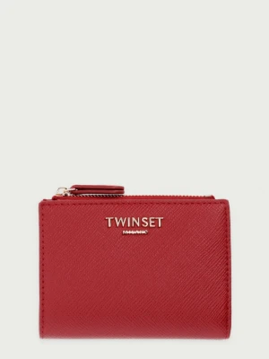 Twinset portfel z imitacji skóry czerwony
