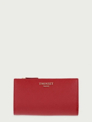 Twinset portfel z imitacji skóry czerwony