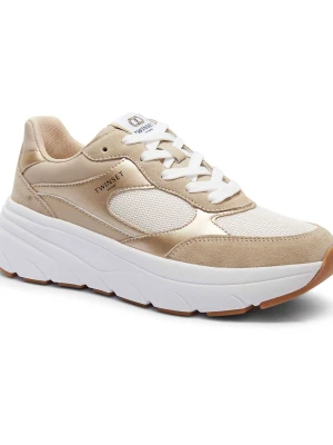 TWINSET Skórzane sneakersy | zamsz