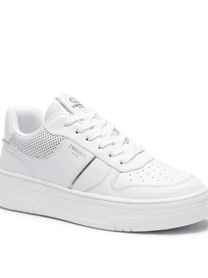TWINSET Skórzane sneakersy biały