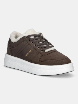 Twinset sneakersy damskie kolor brązowy 252TGT01G