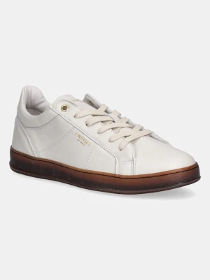 Twinset sneakersy skórzane damskie kolor beżowy 252TGT024