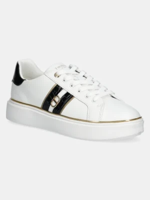 Twinset sneakersy skórzane damskie kolor biały 251TCP01A