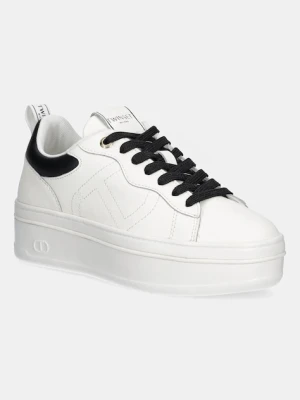 Twinset sneakersy skórzane damskie kolor biały 252TCP024