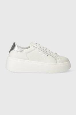 Twinset sneakersy skórzane kolor biały 241TCP050