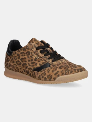 Twinset sneakersy zamszowe damskie kolor beżowy 252TGT020