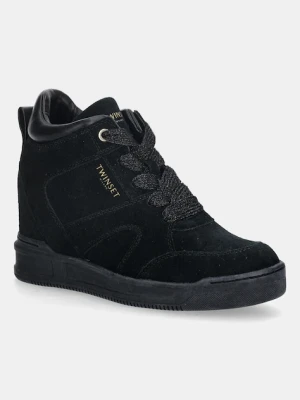 Twinset sneakersy zamszowe damskie kolor czarny 252TGT016