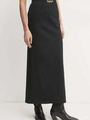 Twinset spódnica bawełniana kolor czarny maxi prosta 251TE2072