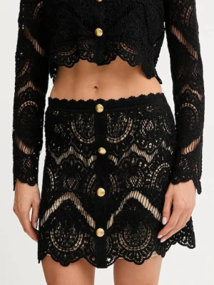 Twinset spódnica bawełniana kolor czarny mini rozkloszowana 251TS3095