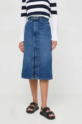 Twinset spódnica jeansowa kolor niebieski midi prosta