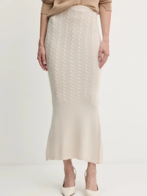 Twinset spódnica kolor beżowy maxi ołówkowa 252TP3322