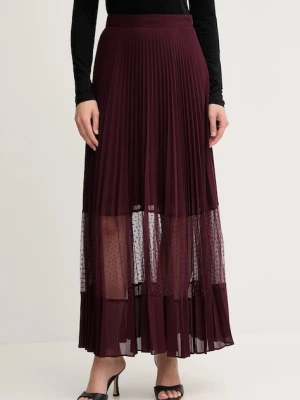 Twinset spódnica kolor bordowy maxi rozkloszowana 252TP2642