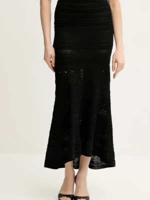 Twinset spódnica kolor czarny maxi rozkloszowana 251TT3103