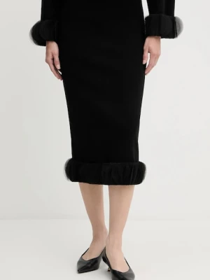 Twinset spódnica kolor czarny midi ołówkowa 252AP3013