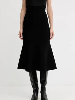 Twinset spódnica kolor czarny midi rozkloszowana 252TP3412