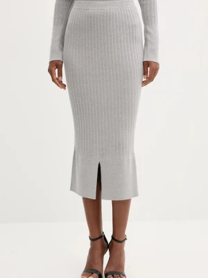 Twinset spódnica kolor szary midi prosta 252LI3CBB