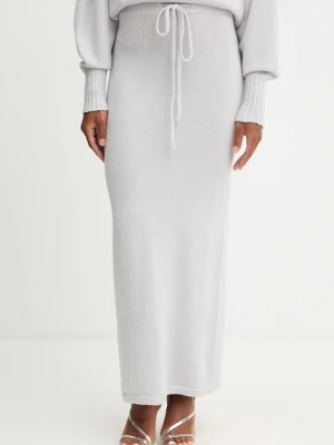 Twinset spódnica wełniana kolor szary maxi prosta 252TF3042