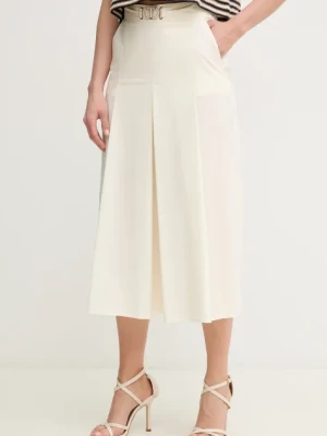 Twinset spódnicospodnie damskie kolor beżowy szerokie high waist 251TT202C