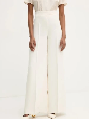 Twinset spodnie damskie kolor beżowy proste high waist 251TP2102