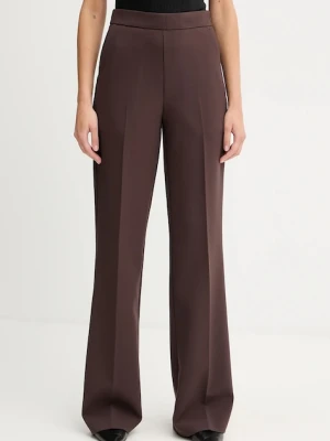 Twinset spodnie damskie kolor brązowy proste high waist 252TT2381