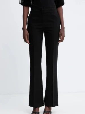 Twinset spodnie damskie kolor czarny dzwony high waist 252TT2232