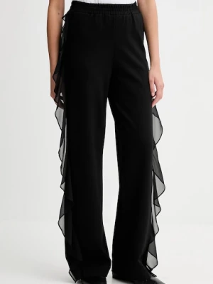 Twinset spodnie damskie kolor czarny proste high waist 252LI2NCC
