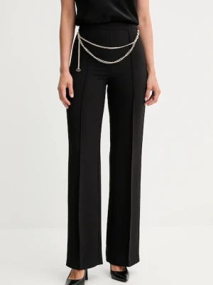 Twinset spodnie damskie kolor czarny proste high waist 252TP2281